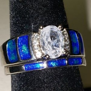 STAMPED .925 STERLING SILVER QUALITY CRYSTALS WITH ENAMEL RING